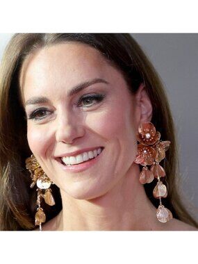 Zara Famous Kate Middleton Floral Statement Earrings